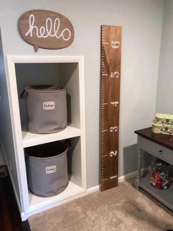 Easiest DIY Wooden Ruler Growth Chart