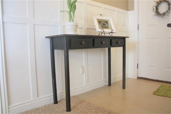 Entry Table Black Distressed