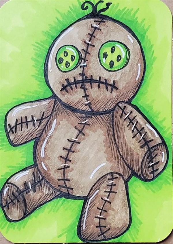 How To Draw A Voodoo Doll Step By Step