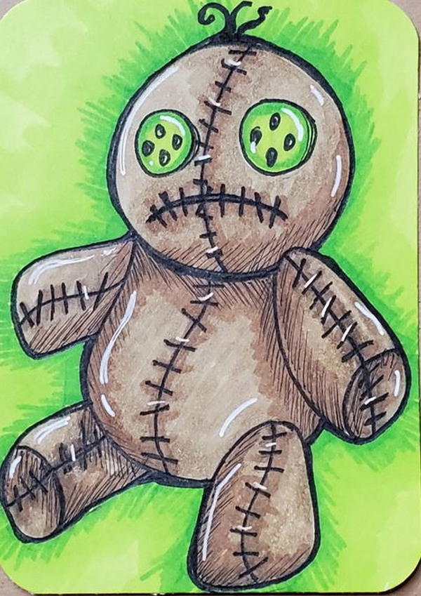 How To Draw A Voodoo Doll Step By Step