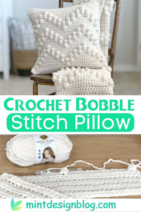 Crochet Bobble Stitch Pillow