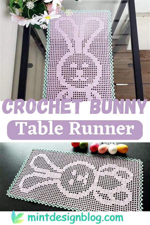 Crochet Bunny Table Runner