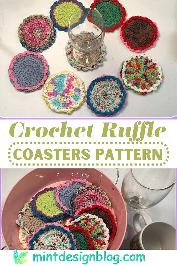 Crochet Ruffle Coasters Pattern