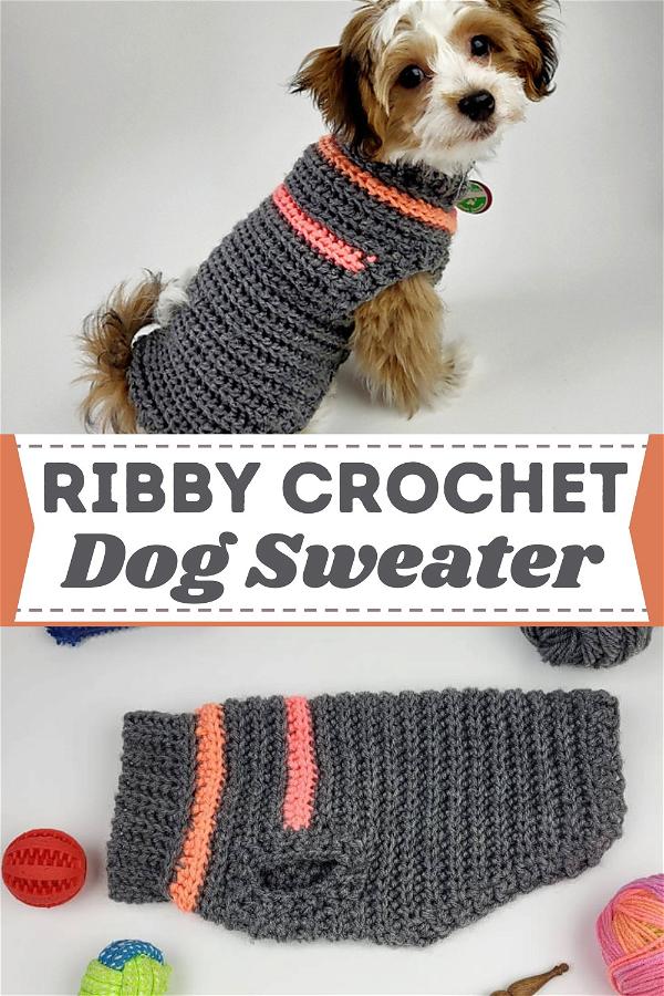 Ribby Crochet Dog Sweater