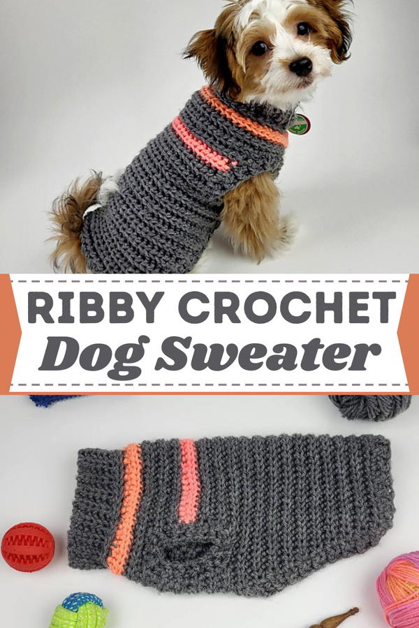 Ribby Crochet Dog Sweater