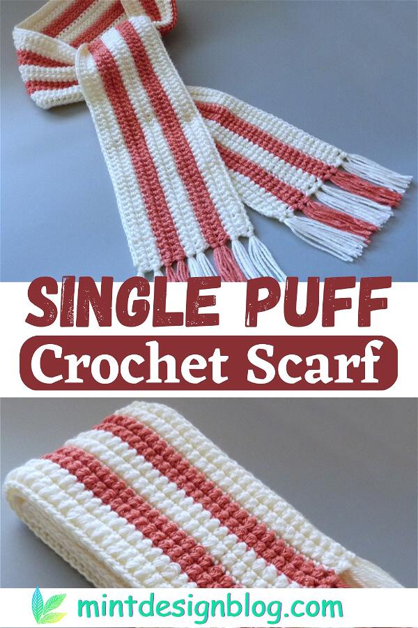 Single Puff Crochet Scarf