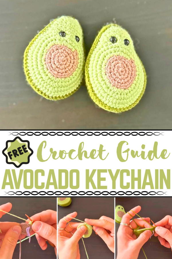 Crochet Avocado Keychain Pattern