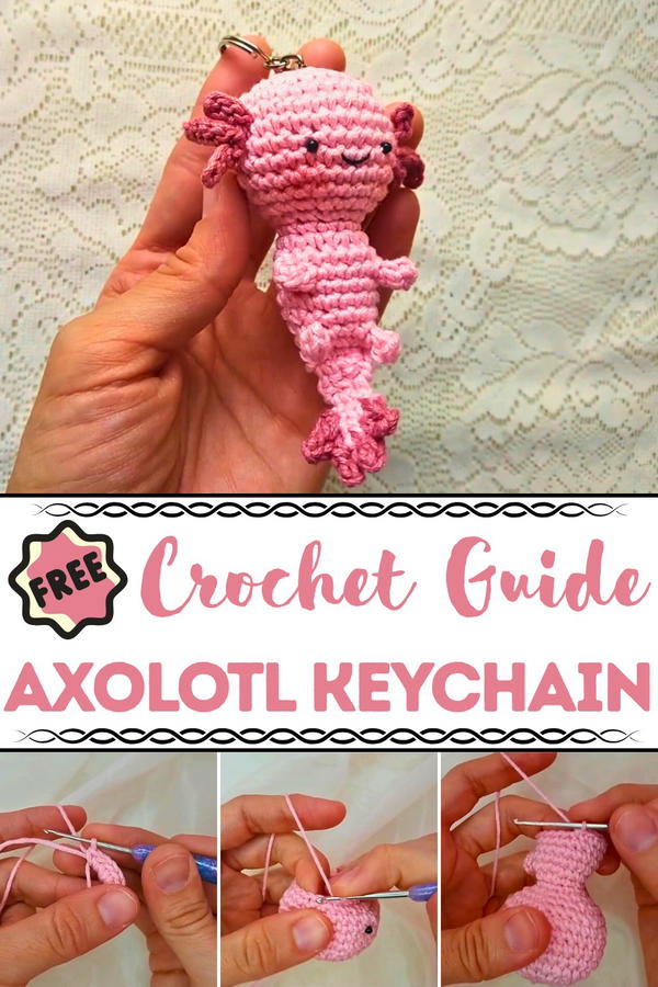 Crochet Axolotl Keychain Pattern
