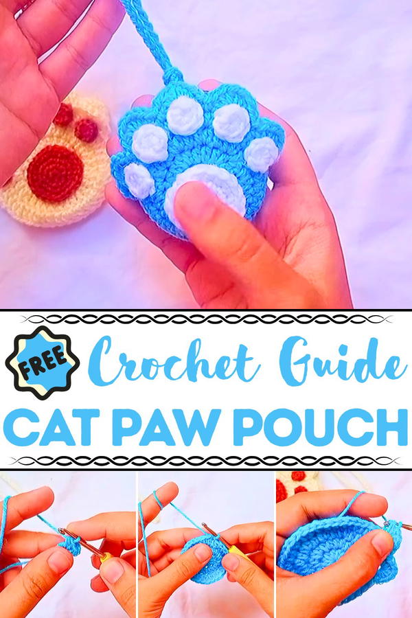 Crochet Cat Paw Pouch Pattern