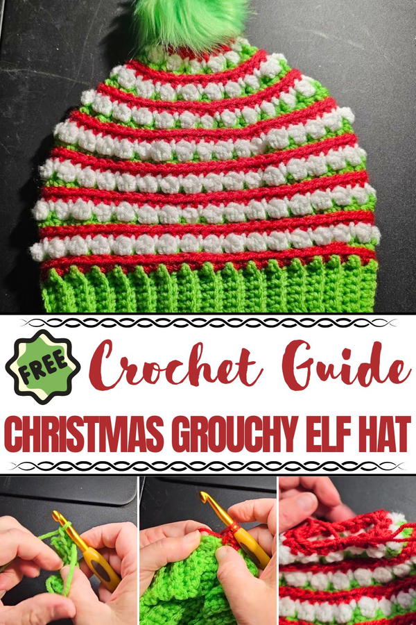 Crochet Christmas Grouchy Elf Hat Pattern