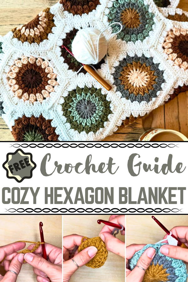 Crochet Cozy Hexagon Blanket Pattern