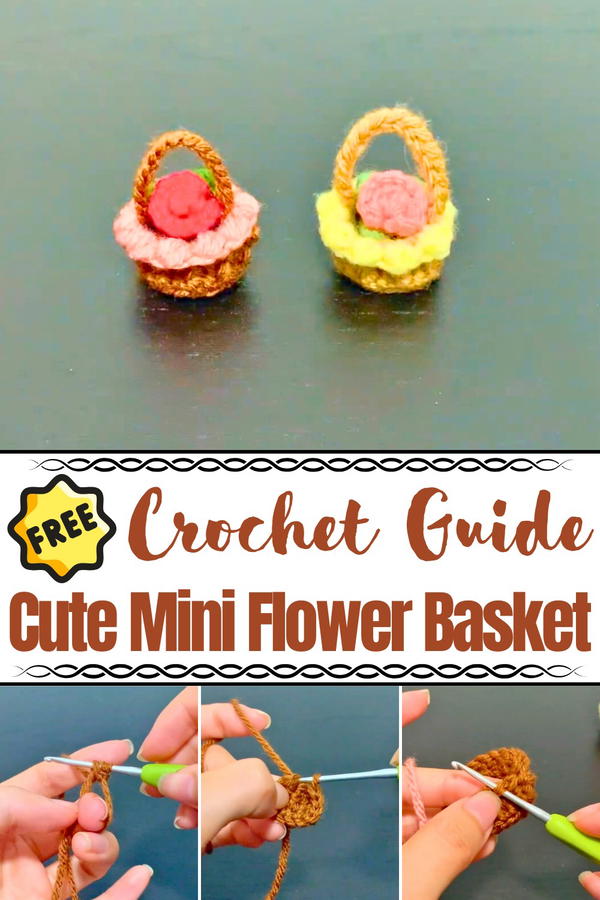 Crochet Cute Mini Flower Basket Pattern