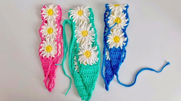 Crochet Daisy Flower Headband Pattern