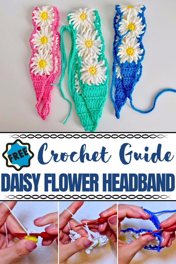 Crochet Daisy Flower Headband Pattern