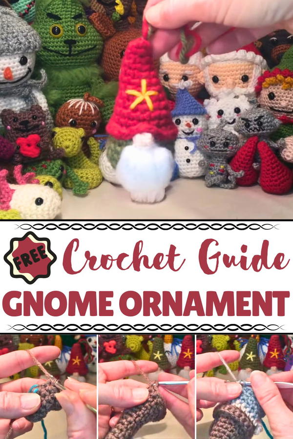 Crochet Gnome Ornament Pattern