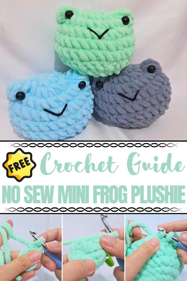 Crochet No Sew Mini Frog Plushie Pattern