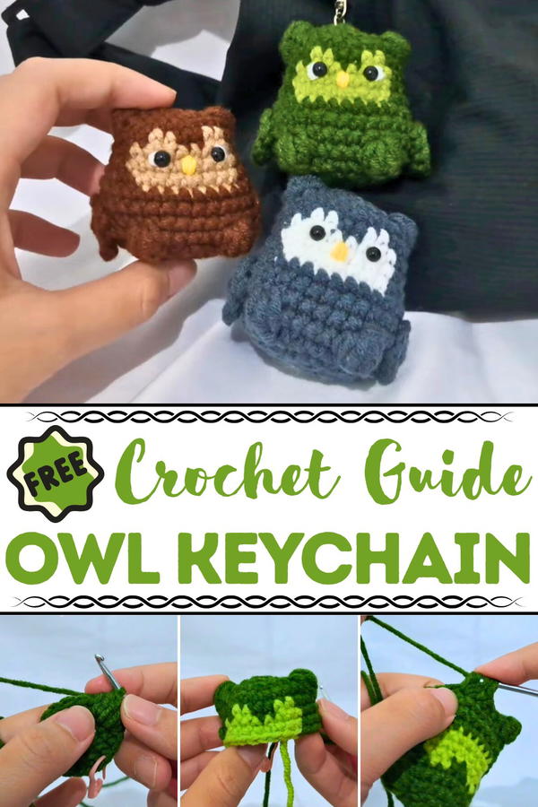 Crochet Owl Keychain Pattern