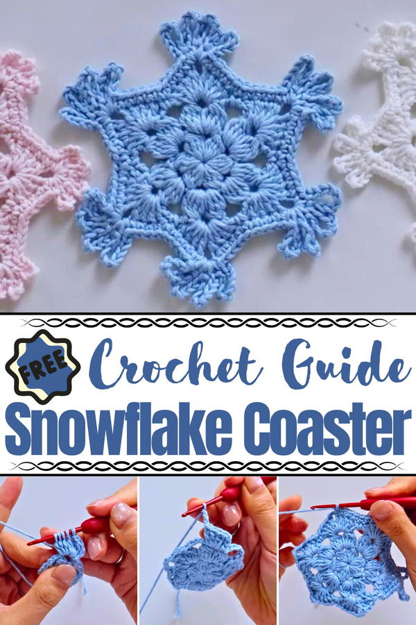 Crochet Snowflake Coaster Pattern