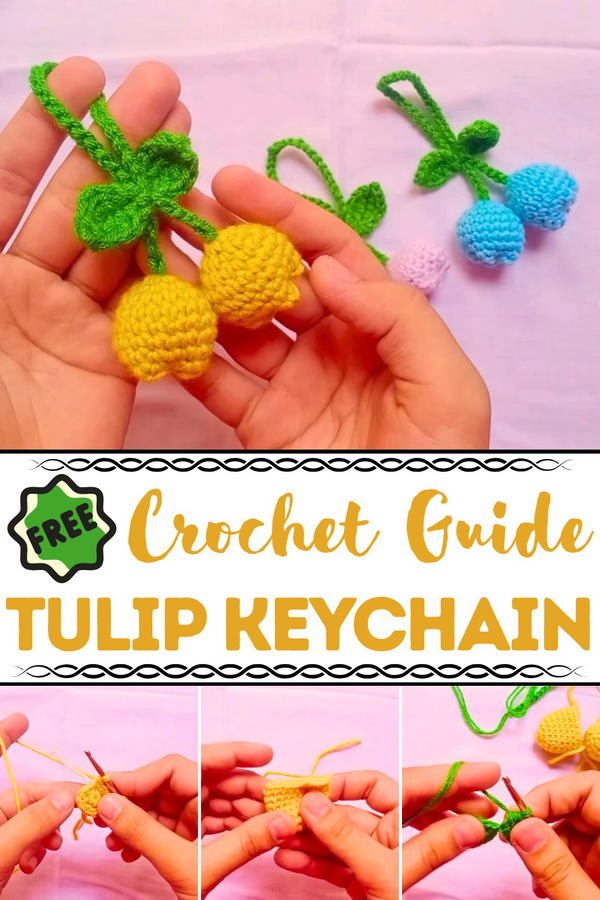 Crochet Tulip Keychain Pattern