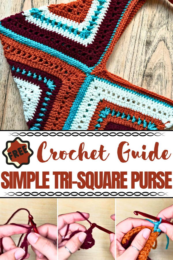 Simple Tri-square Crochet Purse Pattern