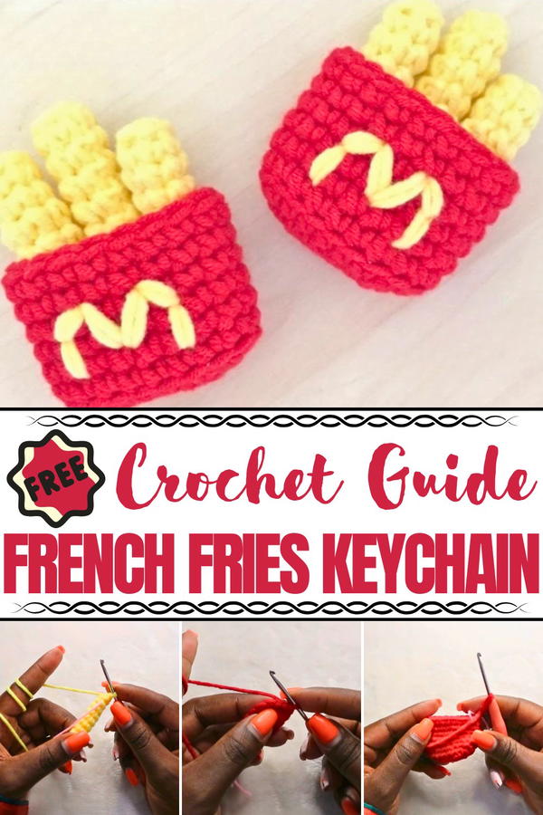 Crochet Amigurumi French Fries Keychain Pattern