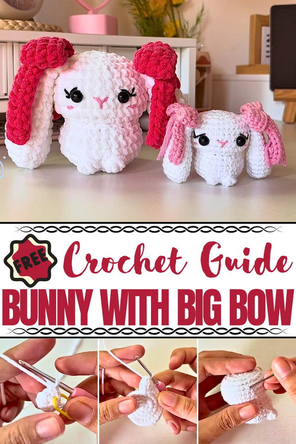 Crochet Bunny With Big Bow Pattern