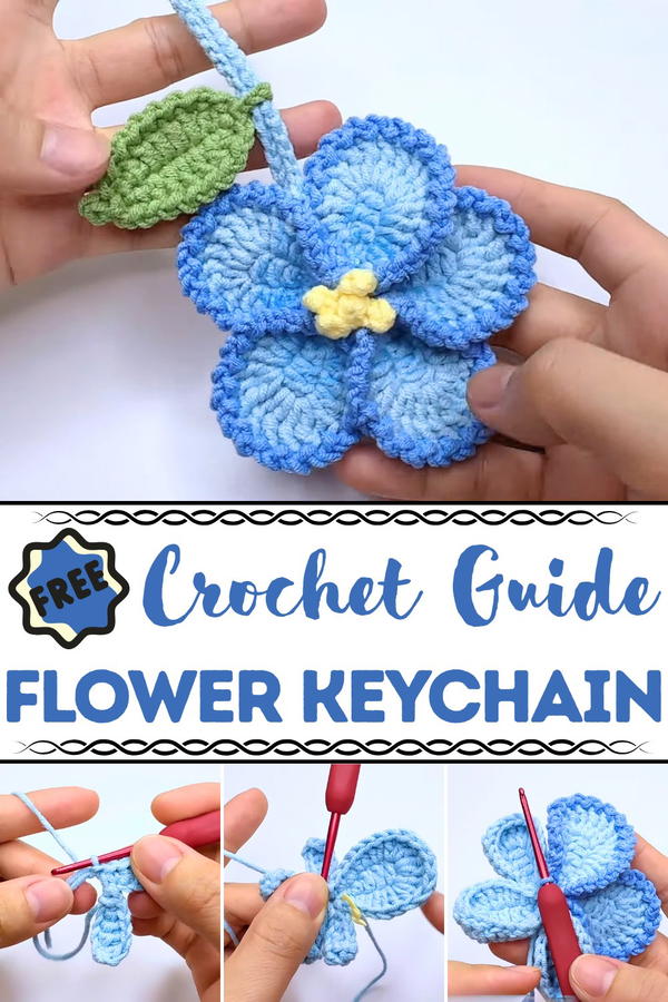 Crochet Flower Keychain Pattern