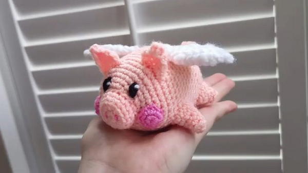 Crochet Flying Cupid Pig Pattern