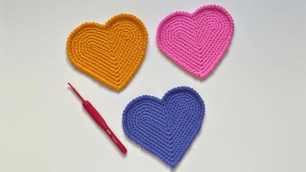 Crochet Heart Coaster Pattern