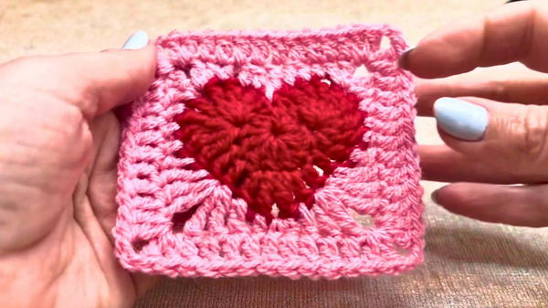 Crochet Heart Granny Square Pattern