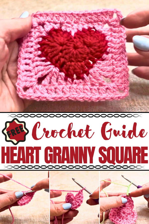 Crochet Heart Granny Square Pattern