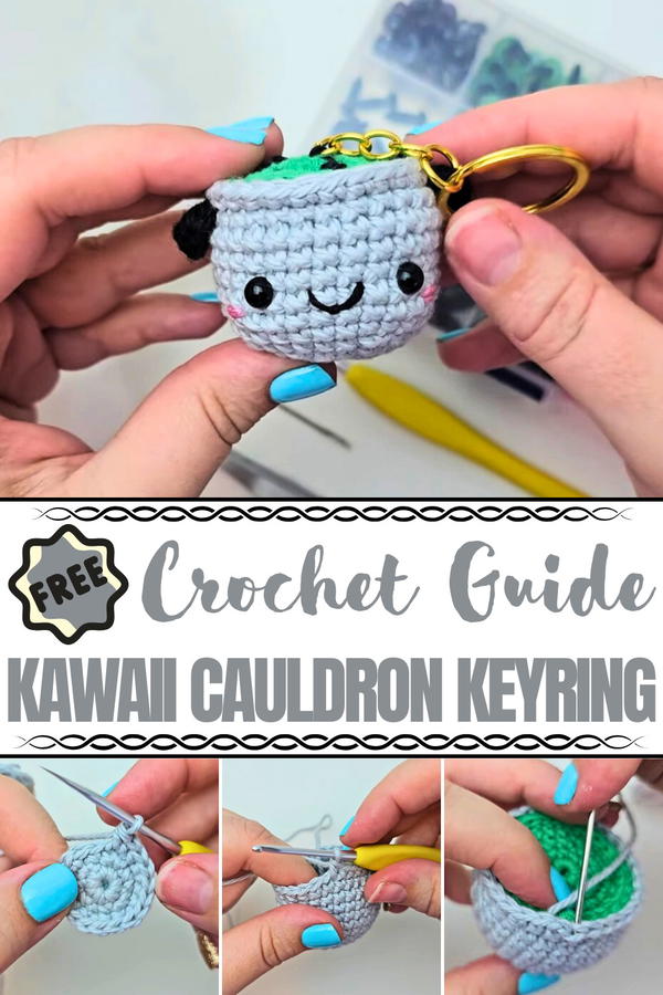 Crochet Kawaii Cauldron Keyring Pattern