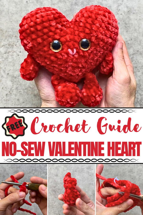 Crochet NO-SEW Valentine Heart Pattern