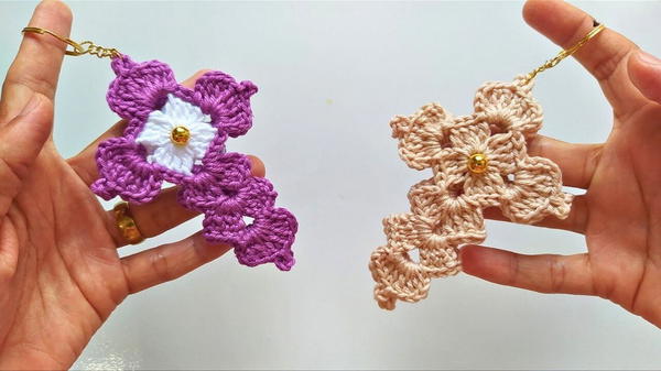 Crochet Pearly Crucifix Keychain Pattern