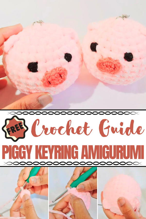 Crochet Piggy Keyring Amigurumi Pattern