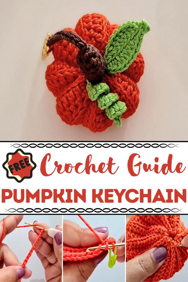 Crochet Pumpkin Keychain Pattern