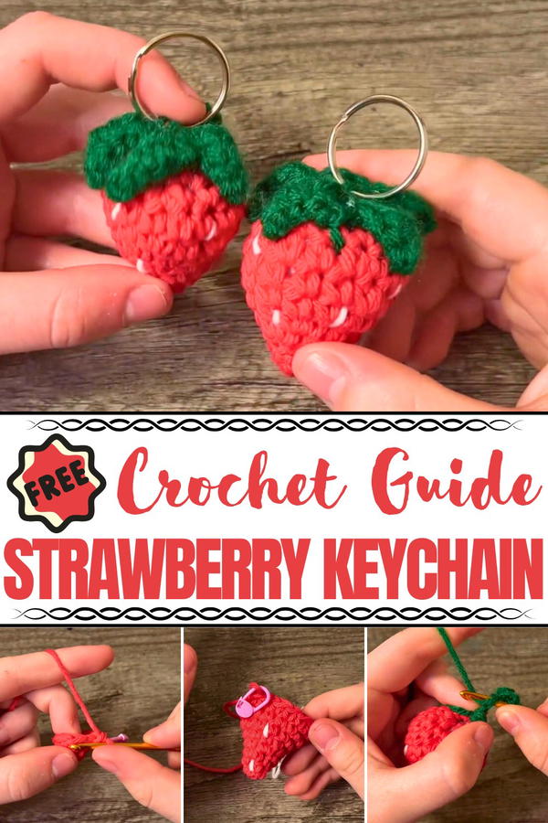 Crochet Strawberry Keychain Pattern