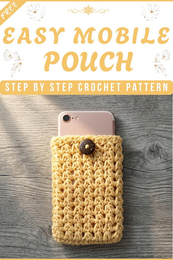 How to crochet mobile pouch cover 1