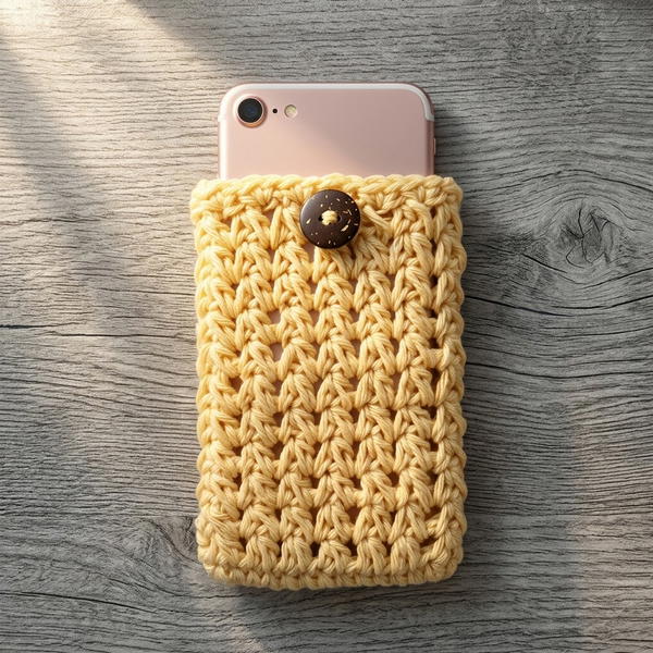 How to crochet mobile pouch cover 8