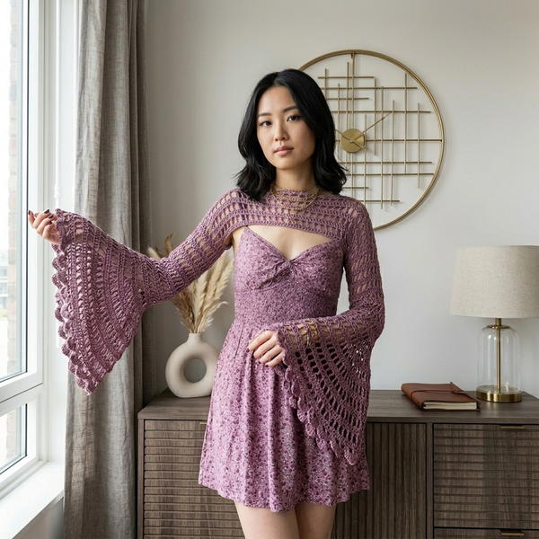 Crochet bellsleevesshrug tutorial✨ Olivia shrug 10