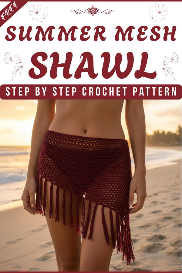 Crochet mesh shawl tutorial 1