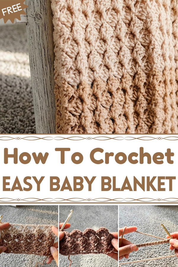 Easy Beginner Crochet Baby Blanket Video Tutorial 8