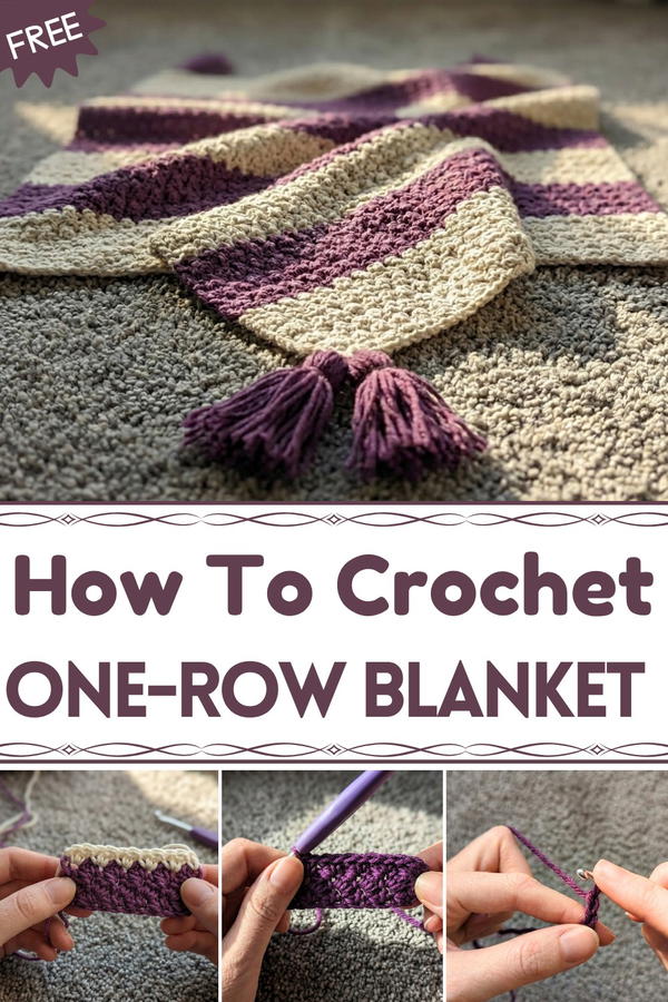 Easy One-Row Repeat Crochet Baby Blanket Tutorial 7