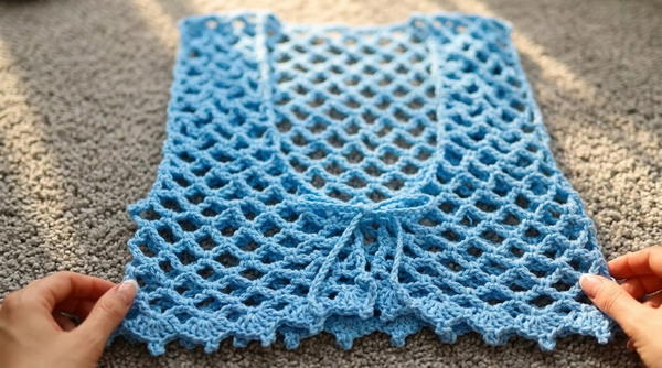HOW TO CROCHET A TOP FOR BEGINNERS Summer Mesh Top 7
