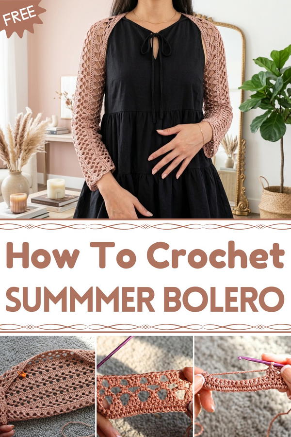 HOW TO CROCHET MESH TOP CROCHET BOLERO 9