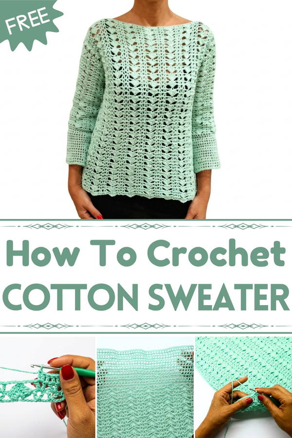 Amanda cotton sweatercrochet cotton sweater 1