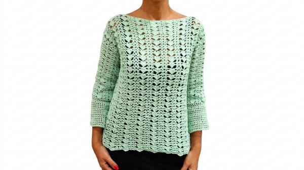 Amanda cotton sweatercrochet cotton sweater 2