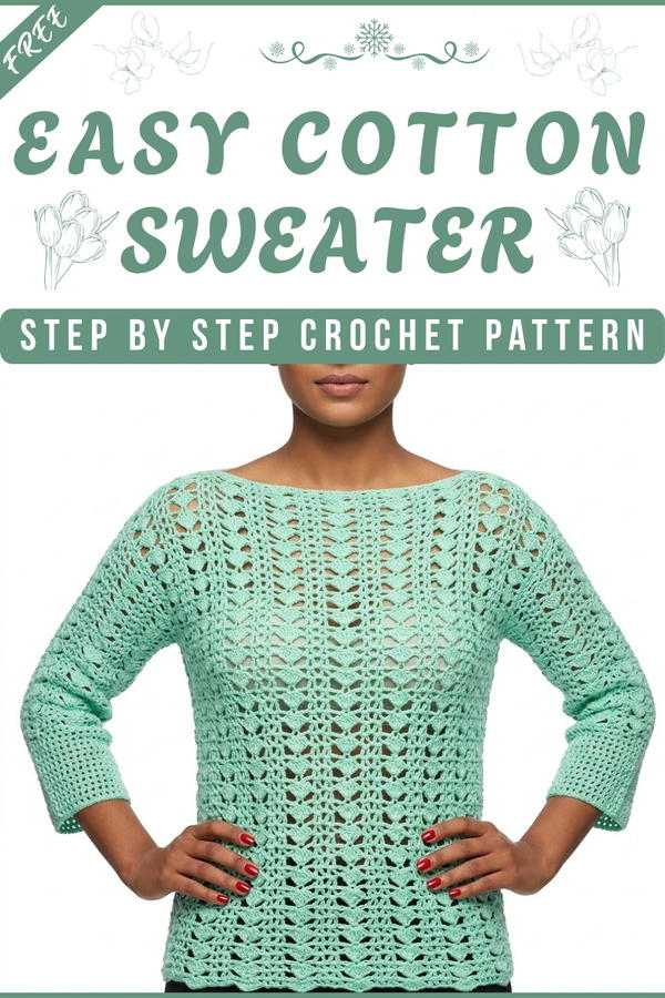 Amanda cotton sweatercrochet cotton sweater 8
