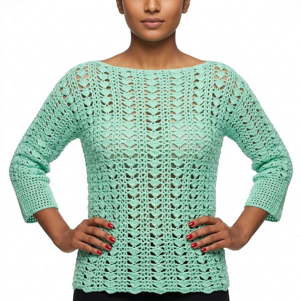Amanda cotton sweatercrochet cotton sweater 9