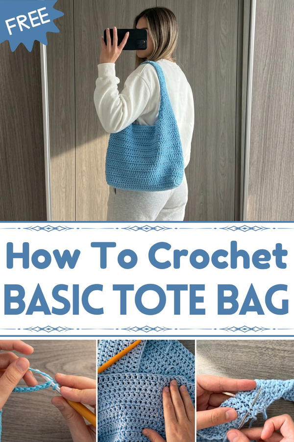 Crochet Basic Tote Bag Tutorial Step by Step tutorial 1